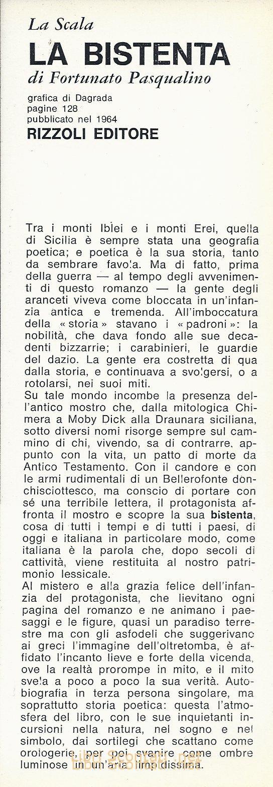 La Bistenta - Fortunato Pasqualino. Libro Rizzoli 1964