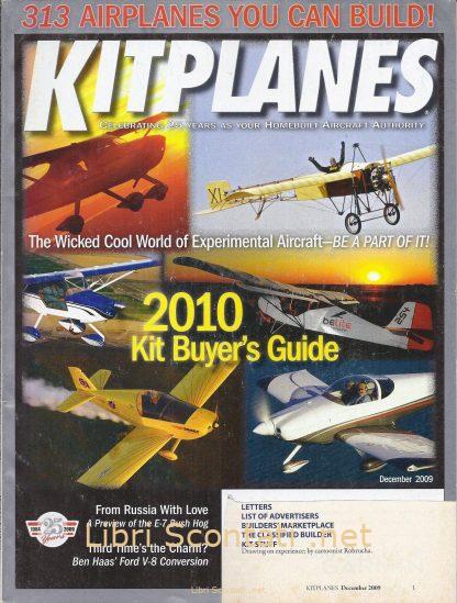 Kitplanes Magazine. December 2009. Rivista in inglese.
