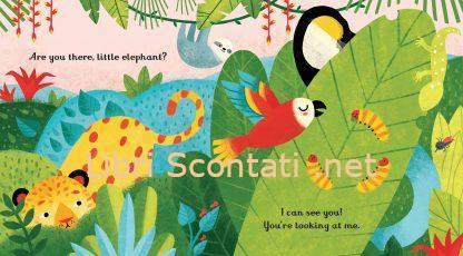 Are you there little elephant? - Sam Taplin. Usborne Little Peep-Through Books. Libro cartonato per bambini in lingua inglese. Age 6+ months.