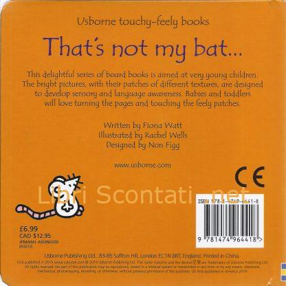 That's not my bat... - Fiona Watt. Usborne touchy-feely books. Libro cartonato per bambini in lingua inglese.