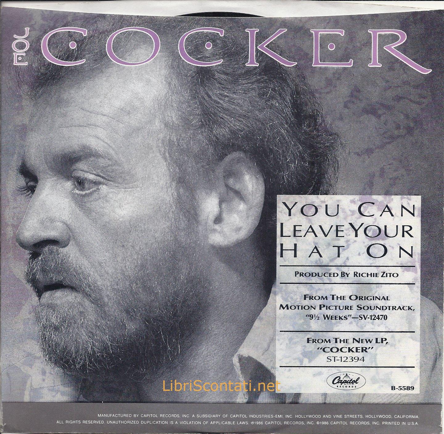 Joe Cocker - You Can Leave Your Hat On. USA Promo Vinile 7" 45 Giri Capitol Records P-B-5589